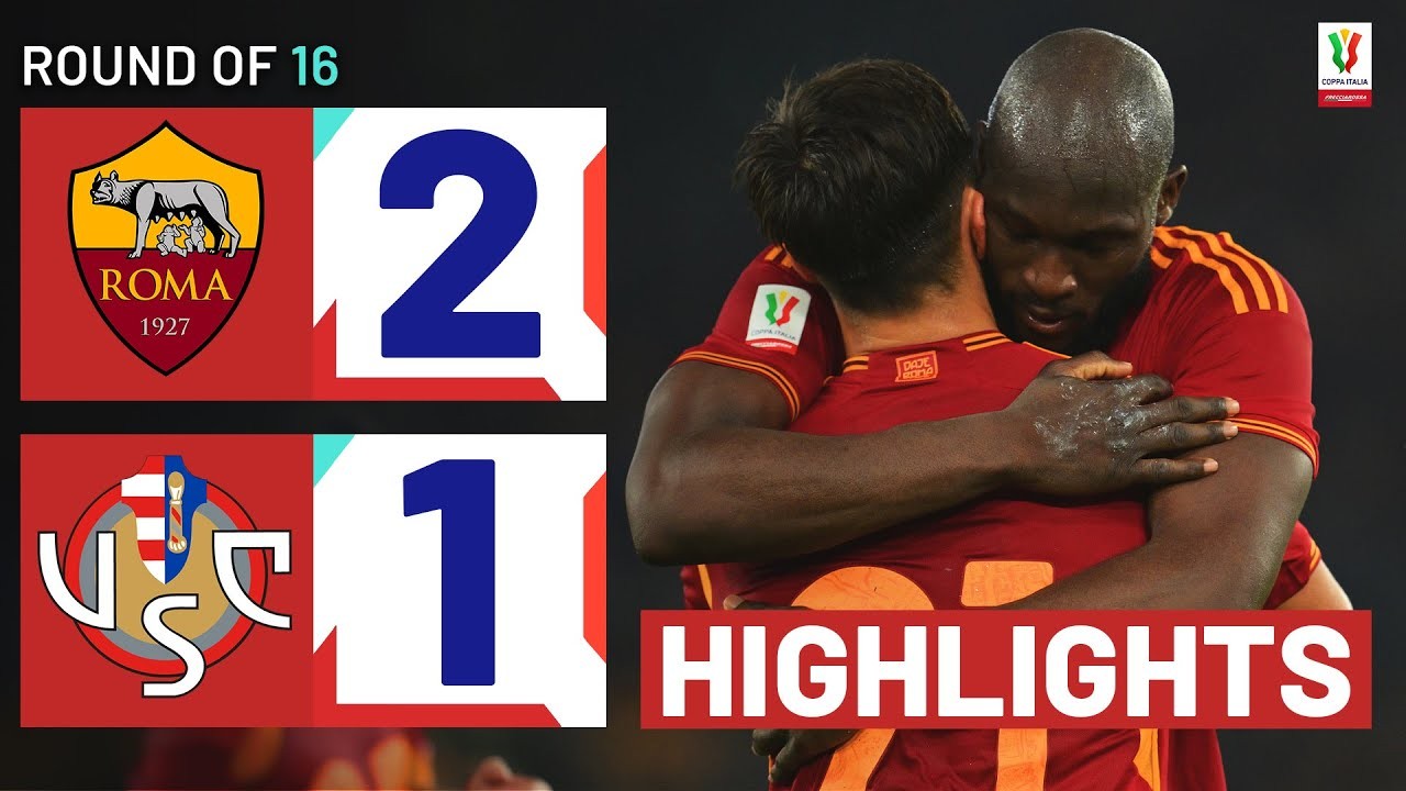 #ไฮไลท์ฟุตบอล [ เอเอส โรม่า 2 - 1 เครโมเนเซ่ ] โคปป้า อิตาเลีย คัพ 2024/4.1.67