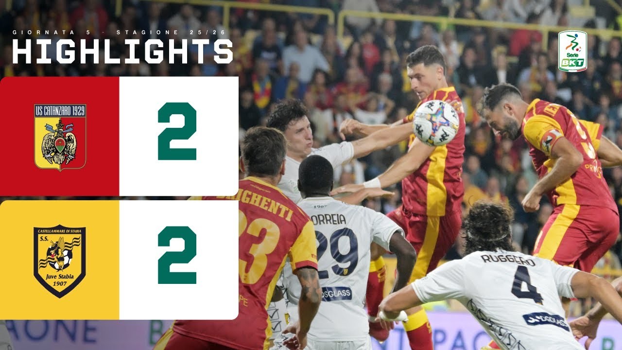 #ไฮไลท์ฟุตบอล [ คาตันซาโร่ 2 - 2 ยูเว่ สตาเบีย ] เซเรียบี อิตาลี 2025/27.9.68