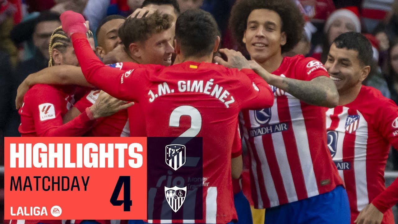 #ไฮไลท์ฟุตบอล [ แอตเลติโก้ มาดริด 1 - 0 เซบีย่า ] ลาลีก้า สเปน 2023/24.12.66